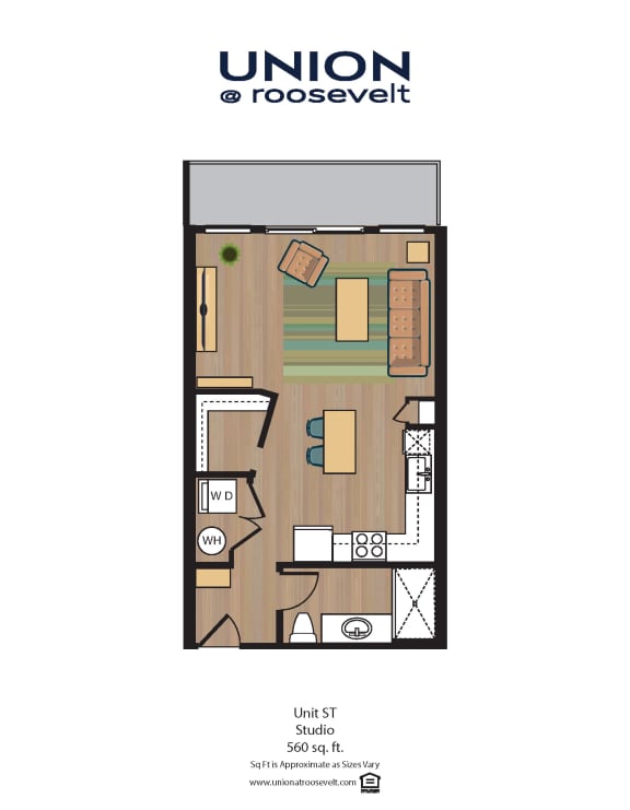 a floor plan of a unit with a bedroom and a bathroom