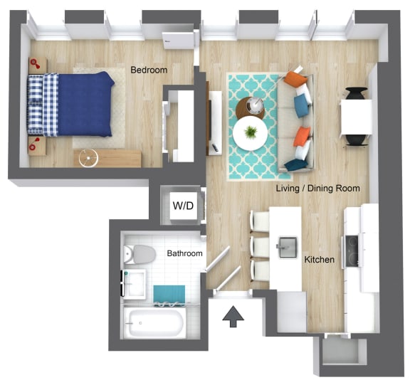 One Bedroom Apartment at 26 West Broadway South Boston Apartments