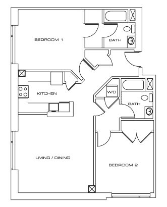 2 Bed Apartment Floor Plan