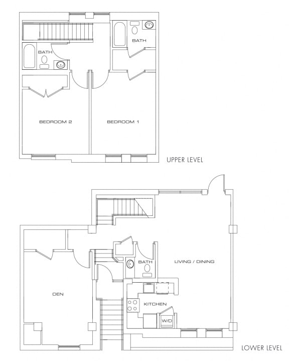 a floor plan of a townhouse at residences on broadway