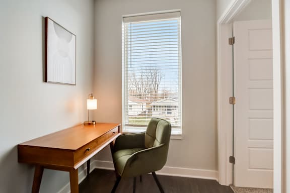 Work Area with desk and chair at Wesmont, Indiana