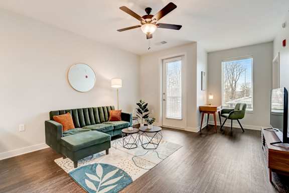 Living Room with Window at Wesmont, Indianapolis, 46202