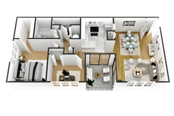 Floor Plan  typical floor plan of a 2 bedroom apartment