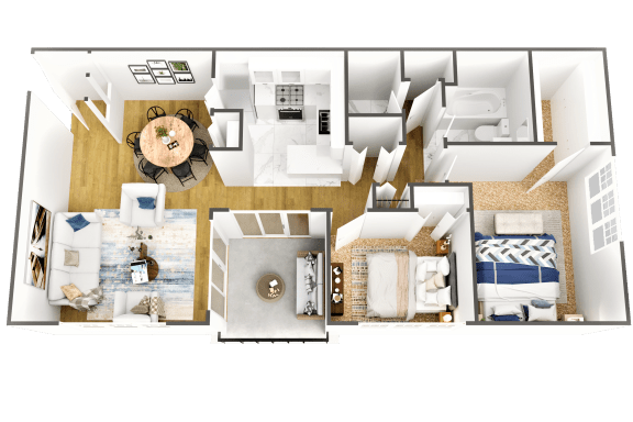 a floor plan of a home with a bedroom and a living room