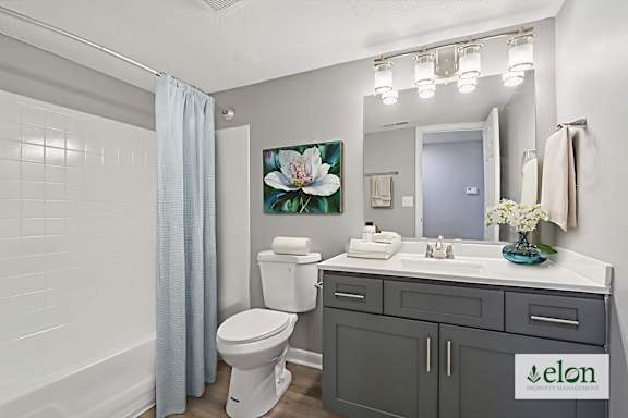 A bathroom with a toilet, sink, and a mirror.