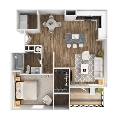 1 Bed 1 Bath Floorplan at Highview Pointe, Louisville