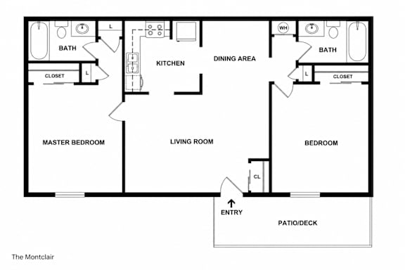 A black and white floor plan of a house layout.