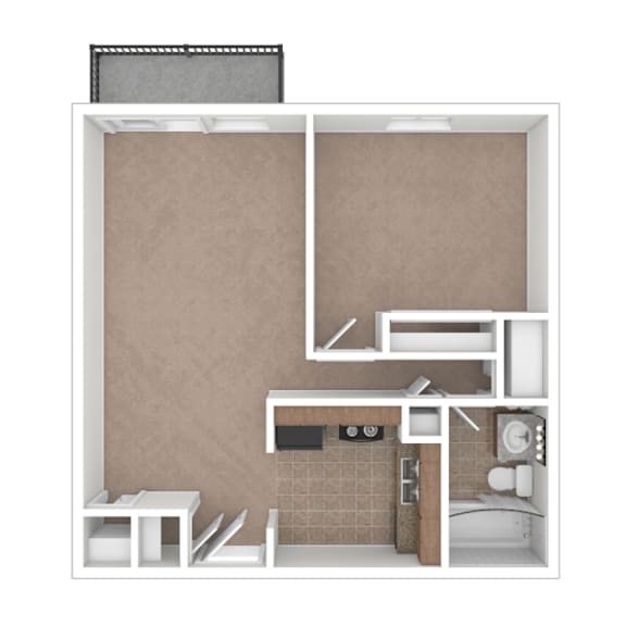 A 3D rendered image of a bathroom.