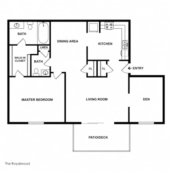 A black and white floor plan of a house layout.