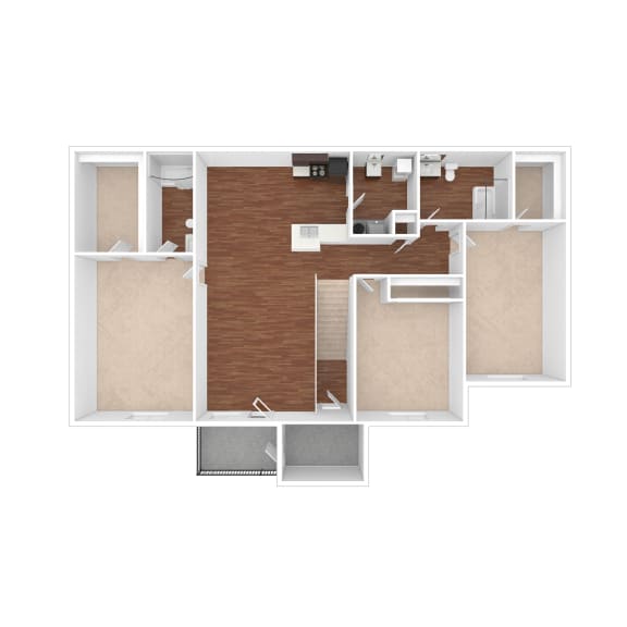 a floor plan of a house with wood floors and