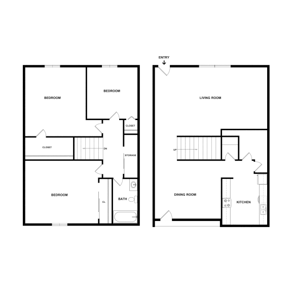 two diagrams of a floor plan of a house with different floors