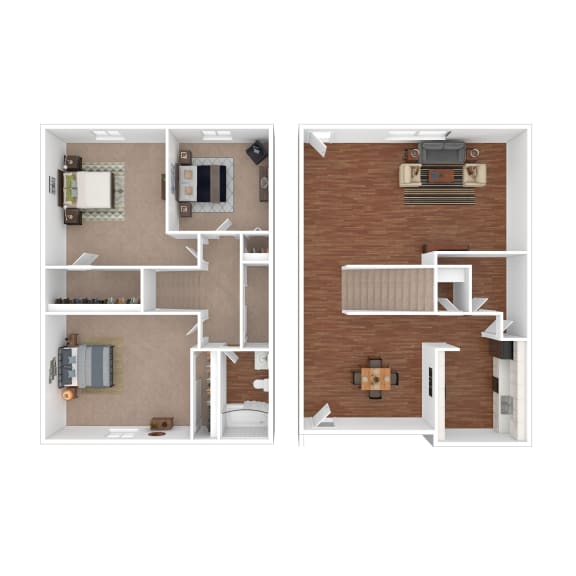 a floor plan of a house with a bedroom and a living room