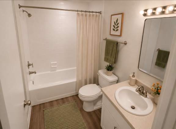 A bathroom with a white toilet, a white sink, and a white bathtub.