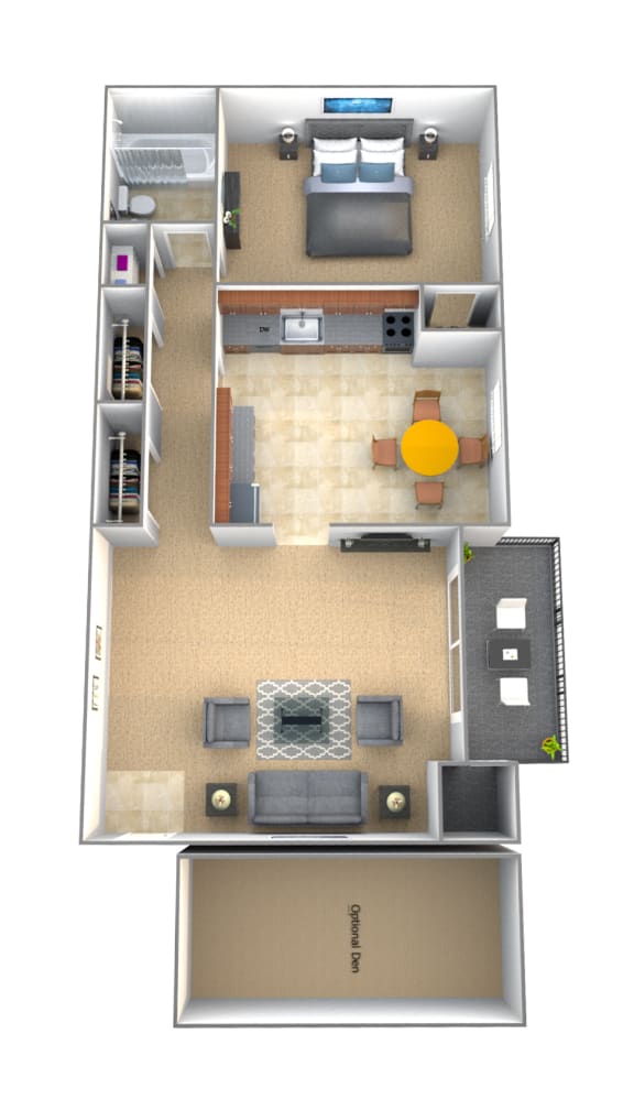 1 bedroom 1 bathroom Ashley floor plan at Lawyers Hill Apartments in Elkridge MD at Lawyers Hill Apartments, Elkridge, MD