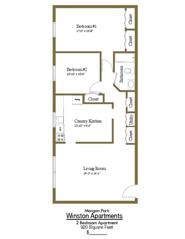 the floor plan of Winston apartments