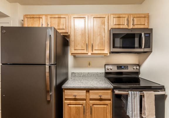 Renovated kitchens with slate appliances at Ivy Hall Apartments*, Towson Maryland