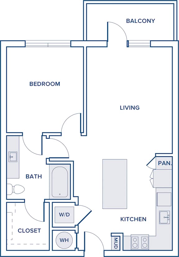Floor Plan  750-774 sqft one bed one bath floorplan image