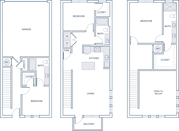Floor Plan  1829 sqft three bed three bath floorplan image