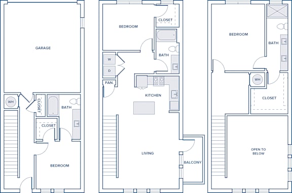 Floor Plan  1829 sqft three bed three bath floorplan image