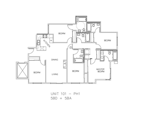 Selby Venti - Floor Plans for Units 101, 201, 301, and PH1
