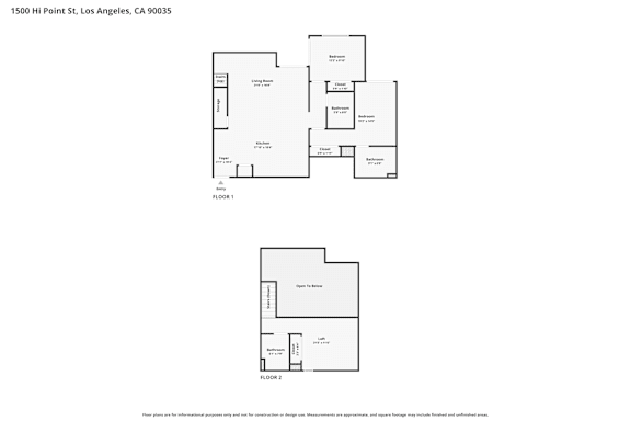 Floor plan of a building at 1500 HI Point St, Los Angeles, CA 90035.