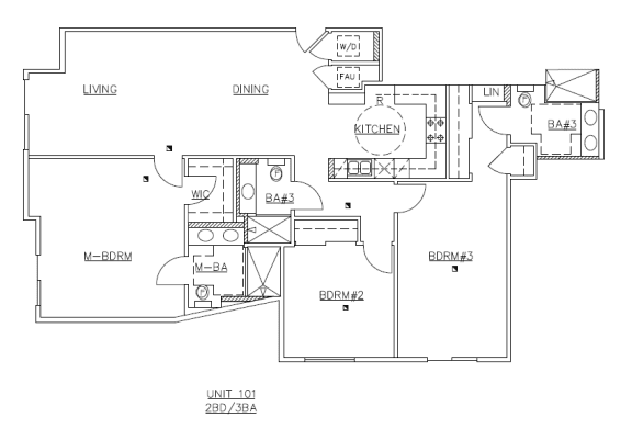 a floor plan of a bedroom house with a kitchen and a living room