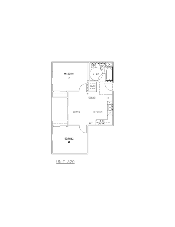 A floor plan of Unit 320 showing the layout of the rooms.