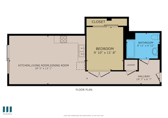 Pine Floor Plan at Ogden Garden by Wiseman, California, 90036