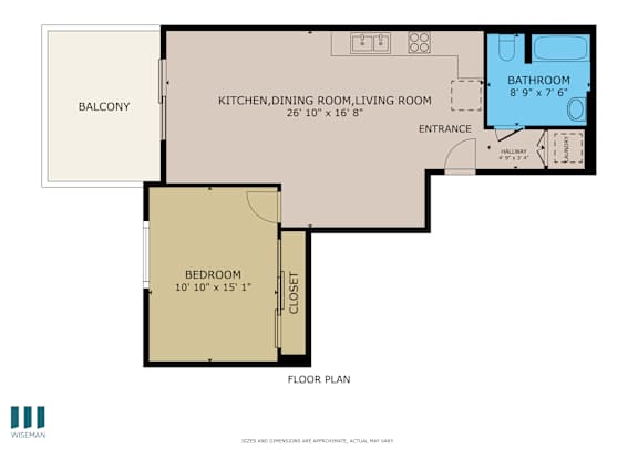 Apple Floor Plan at Ogden Garden by Wiseman, Los Angeles, 90036