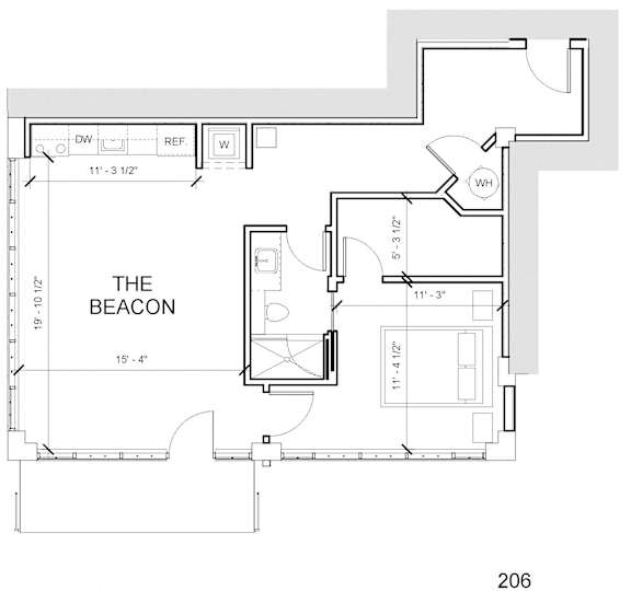 the floor plan of the beacons upper floor
