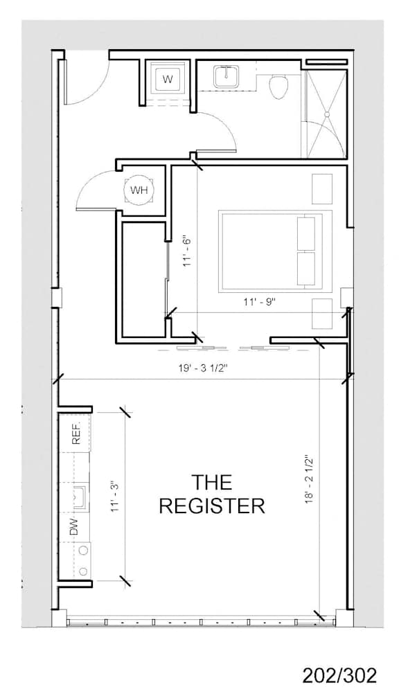 floor plan of the first floor of the small house