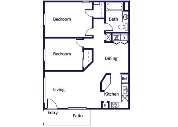 Floor Plan  two bedroom floor plan image at tidwell estates