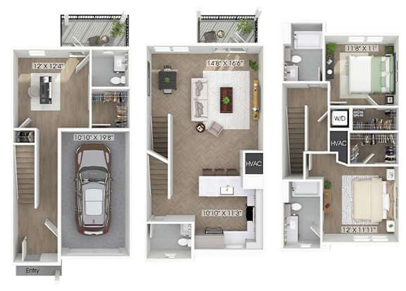 Two bedroom floor plan at The Penstone Apartments and Townhomes in South Walpole MA