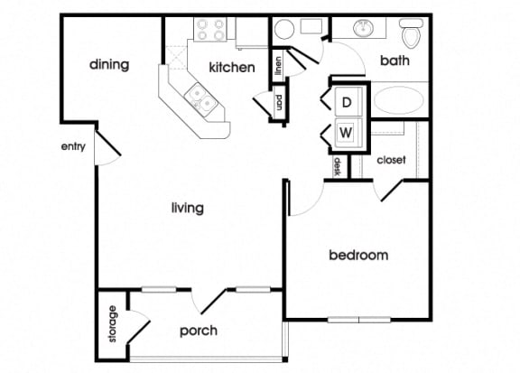 Floor Plan  A1 Floorplan at Longwood Vista Apartments in Doraville, GA