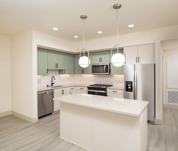 Kitchen island at Rivair Apartment Homes in San Diego CA
