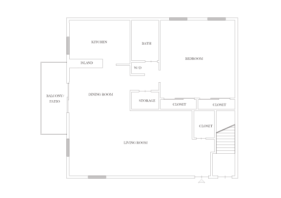 1 Bedroom 1 Bathroom Floor Plan at Everly Roseland, Roseland, 07068