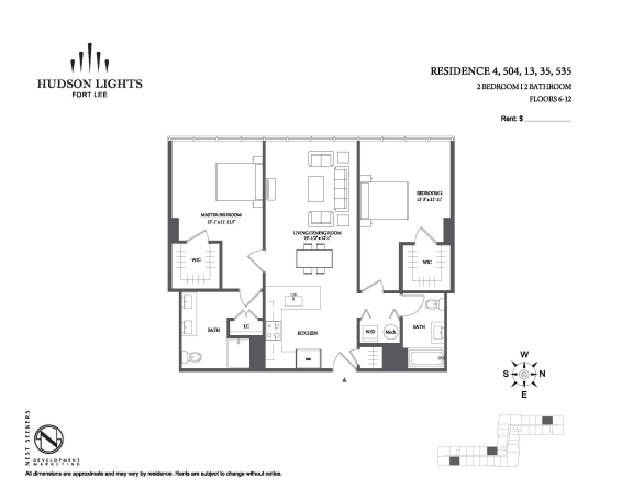 the floor plan of hudson lights  at Hudson Lights, Fort Lee, New Jersey