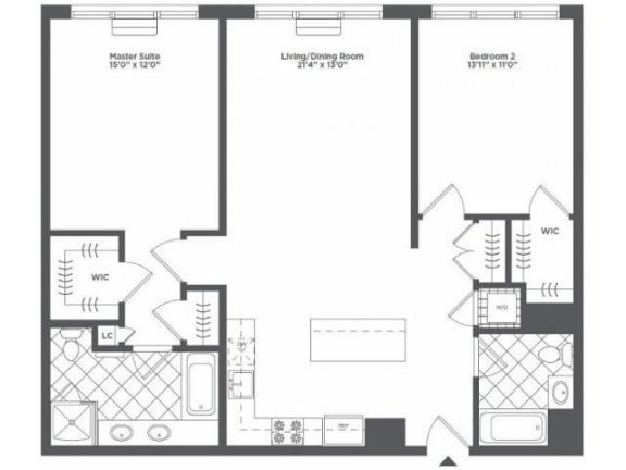 Floor Plan  E Floor Plan at Infinity Edgewater, Edgewater