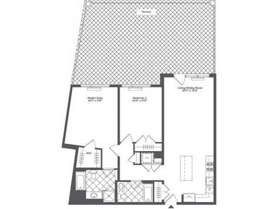 F1 Floor Plan at Infinity Edgewater, New Jersey