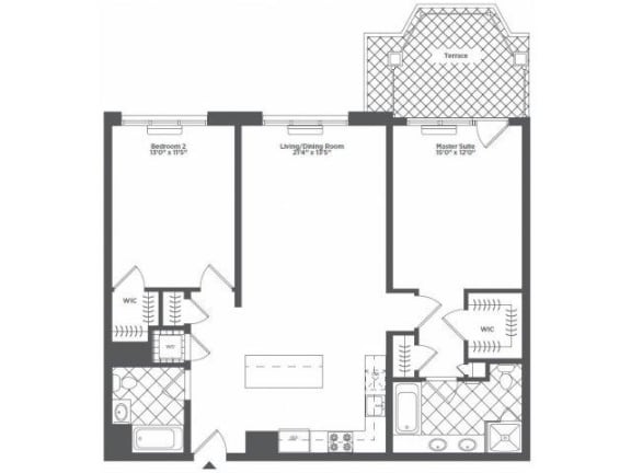 J3 Floor Plan at Infinity Edgewater, Edgewater, 07020