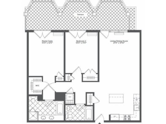 K1 Floor Plan at Infinity Edgewater, Edgewater, 07020
