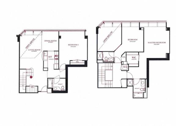 3 Bed 2 Bath PH5 Floor Plan at Riello Apartments Owner LLC, Edgewater, NJ, 07020