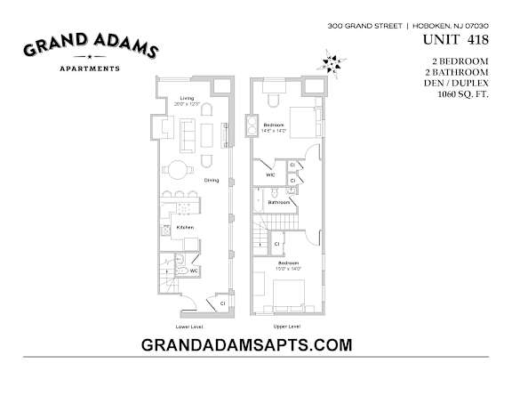 UNIT 418 at Grand Adams Apartment Owner LLC, New Jersey, 07030