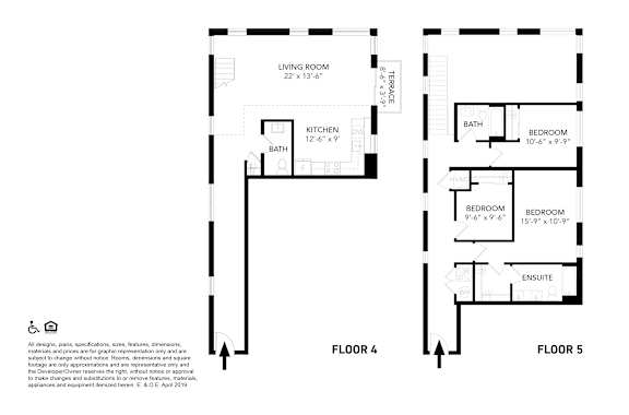 A floor plan of a house with a living room, two bathrooms, two bedrooms, a kitchen, and an ensuite.