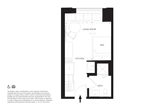 Unit B Floor Plan at 28Grand, Detroit, MI, 48226