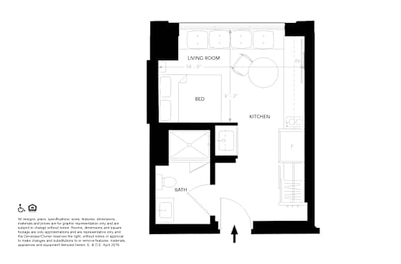 Unit D Floor Plan at 28Grand, Detroit, MI, 48226