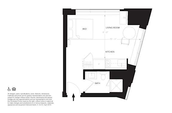 Unit E Floor Plan at 28Grand, Detroit, MI, 48226