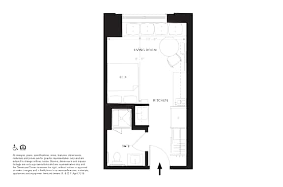 Unit A Floor Plan at 28Grand, Detroit, MI, 48226