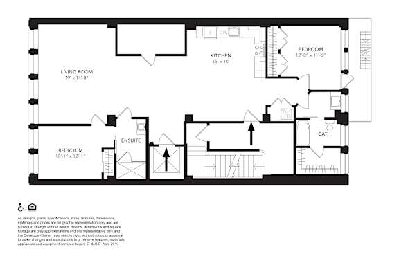 2 Bedroom 2 Bathroom Floor Plan | 1,448 Sq. Ft. at 1525 Broadway, Detroit, 48226