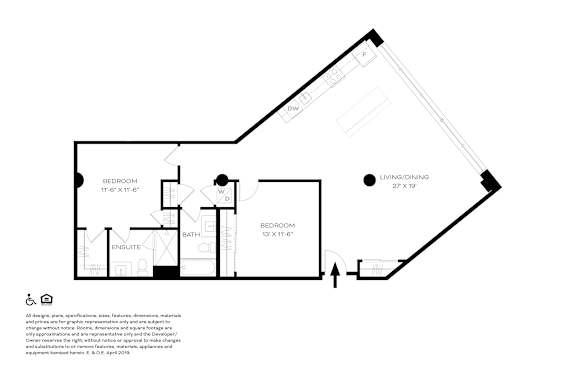 A black and white image of a floor plan for a home.
